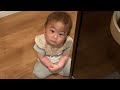 気付いたらそこに居た😂皿洗い終わるまで待っててくれたっぽい笑👶