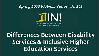 Webinar: Difference Between Disability Services & Inclusive Services in Higher Education