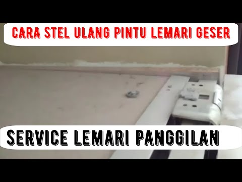  cara menyetel roda pintu lemari blok tik sleding geser 