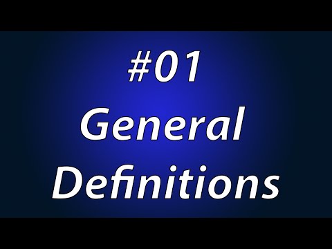 Capa de Lecture Num 01: General Definitions