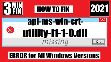 [𝟚𝟘𝟚𝟙] How To Fix api-ms-win-crt-utility-l1-1-0.dll Missing/Not Found Error Windows 10 32 bit/64 bit