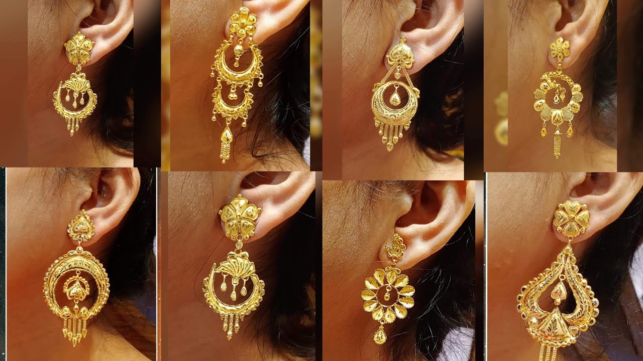 Buy 22Kt Gold Bengali Ball Drop Dangle Hoop Earrings 78JX8149 Online from  Vaibhav Jewellers