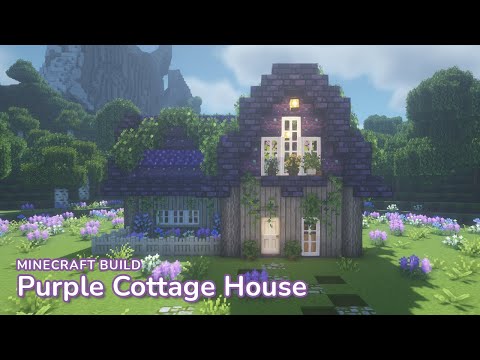 Aesthetic Minecraft Purple Cottage House (Mizuno + other CIT Resource Packs)