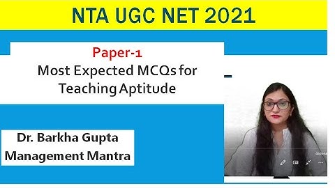 Paper-1-Most Expected MCQs for Teaching Aptitude/ NTA UGC NET 2022