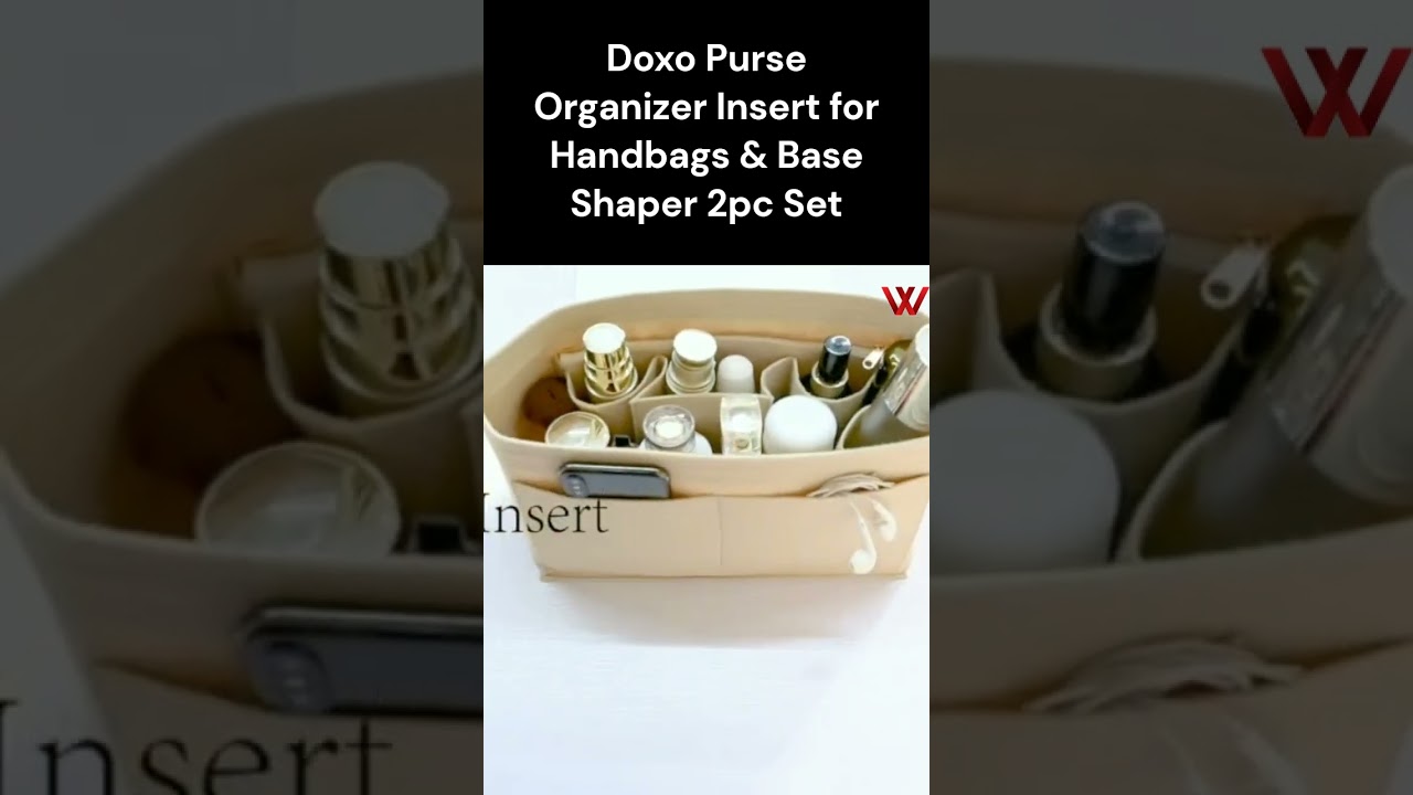Doxo Purse Organizer Insert for Handbags & Base Shaper 2pc Setfelt Organizer Insert Large Totebag Organizer with Zipper 3 Sizesfit Speedy Neverful