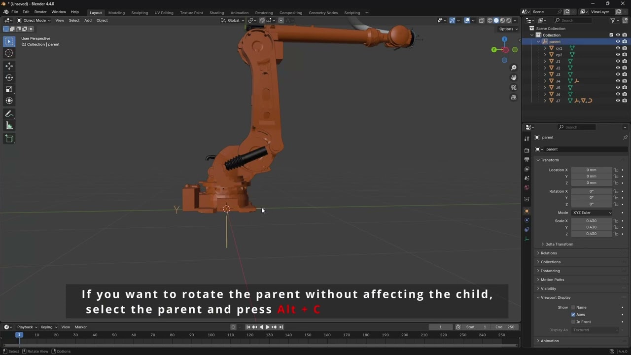 04.Parent child relationship in Blender