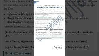 Trigonometry Short Trick 🔥 | Class 10 Maths Chapter 8 (Part 1) #shorts #classwithvijay