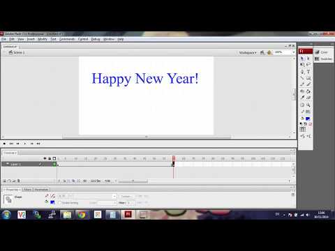 Adobe Flash Tutorial - Shape tween with text