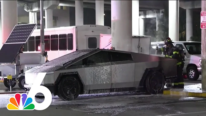 Firefighters put out flames on Tesla Cybertruck in Florida