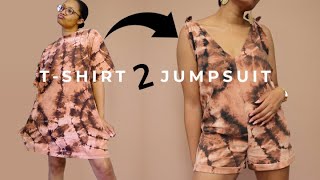 Easy Tshirt to Shorts Jumpsuit Upcycle!