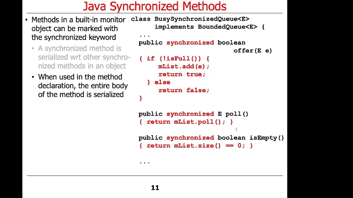 Java Synchronized Methods