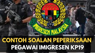 Contoh Soalan Peperiksaan Pegawai Imigresen KP 19 #suruhanjayaperkhidmatanawam