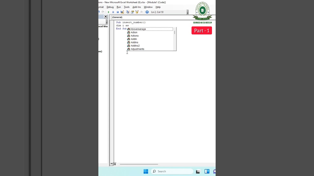 ✅ part - 1 👉 एक्सेल में VBA कोडिंग का उपयोग करके रैंडम सीरियल नंबर कैसे उत्पन्न करें ? 