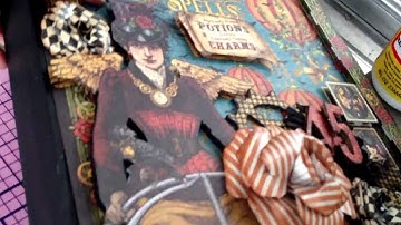 Steampunk spells altered wooden box