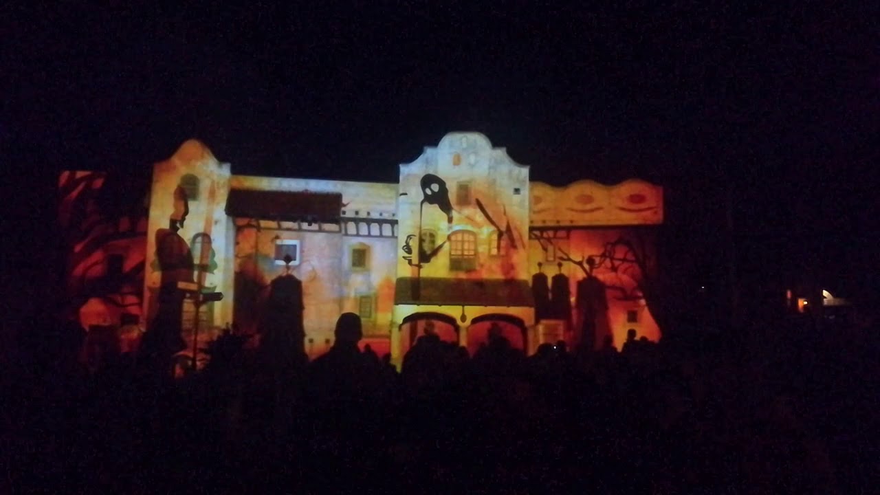 Zeit der Schatten Wesen im Hansa-Park 2018 wall mapping show