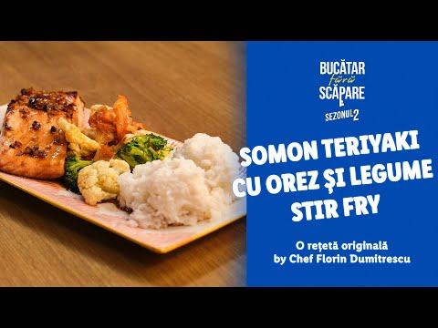 Somon Teriyaki cu orez si legume stir fry • Chef Florin Dumitrescu