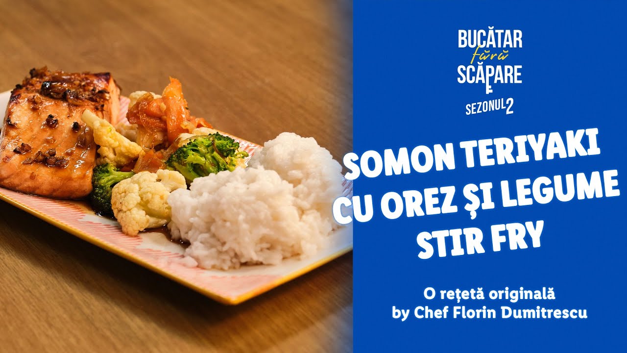 Somon Teriyaki cu orez si legume stir fry • Chef Florin Dumitrescu