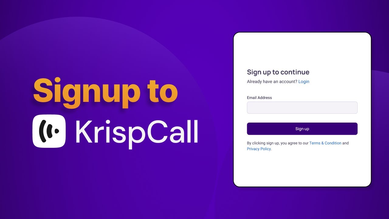 How to sign up and create an account in KrispCall? | KrispCall Helpdesk