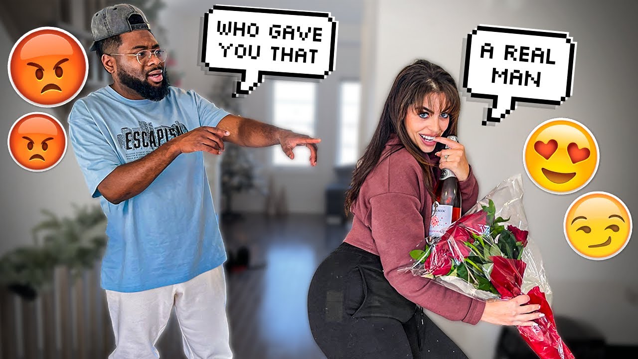 ANOTHER GUY SENT ME FLOWERS PRANK ON HUSBAND *GETS EMOTIONAL*