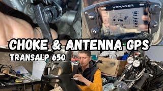 Rally Alp Boano Transalp 650 Modification CHOKE nad GPS