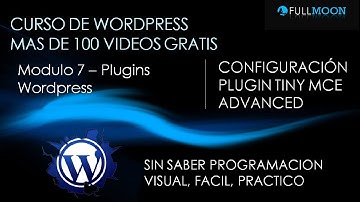 Curso de Wordpress  7 -  Configuracion Plugin Tiny MCE Advanced