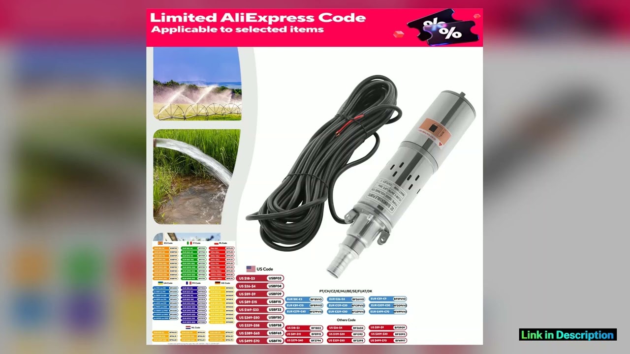 1224V Solar Water Pump Submersible Pump Pond Irrigation Pump Deep Well 180200W Special Pick