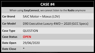 Case 4 SAIC Motor Maxus LDV D90 EasyConnect Radio Question