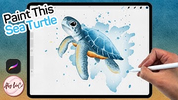 WATERCOLOR! Sea Turtle Style in Procreate (EASY STEPS)
