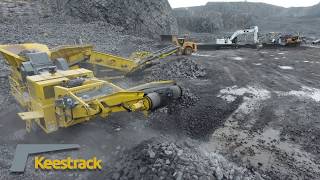 Keestrack B6 Jaw crusher and K6 Scalper in Quarry demo