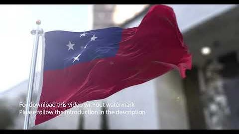 Samoa flag with 3d effect blowing in the wind 3D Flag V2 long
