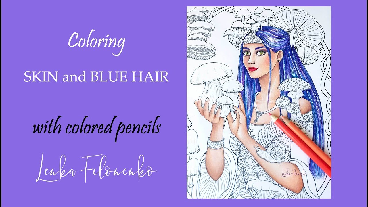 Skin and Hair coloring with colored pencils mix - YouTube