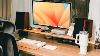 桌面改造 | 原木风 Mac mini桌面，我的居家办公书桌分享 | 2023 Desk Setup，Home Workspace