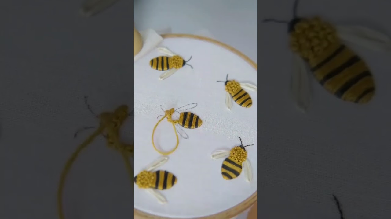 Honey bee Hand Embroidery 