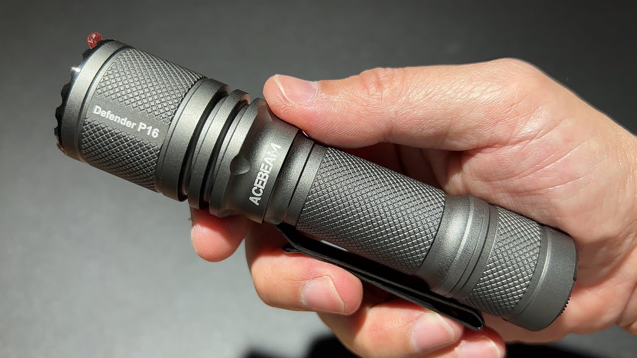 ACEBEAM P16 DEFENDER GREY แสงพุ่งนะตัวแค่นี้ ไฟฉายยุธวิธีตัวสีเทา