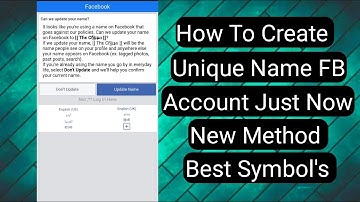 How To Create Unique Name Facebook Account 2023 | Just Now Accept