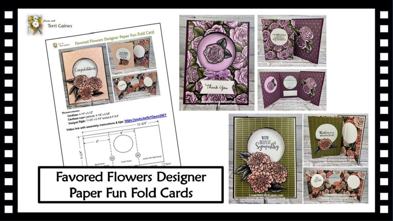 Favored Flowers Designer Series Paper Fun Fold Card with Free PDF ...