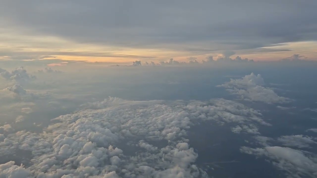 Cloud scenery from the airplane | Beautiful clouds and sunset Elegant Morning