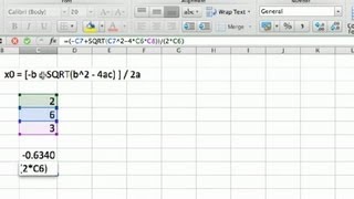 Quadratic Equations Using Excel : Using Microsoft Excel screenshot 4