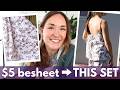 I turned a $5 bedsheet into my new favorite matching set! | Free People inspired 🌿