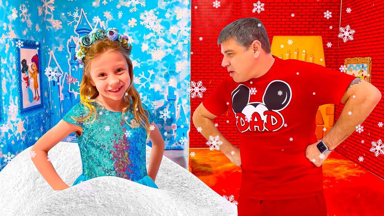 Nastya y el Desafío Frio vs Caliente con Papá