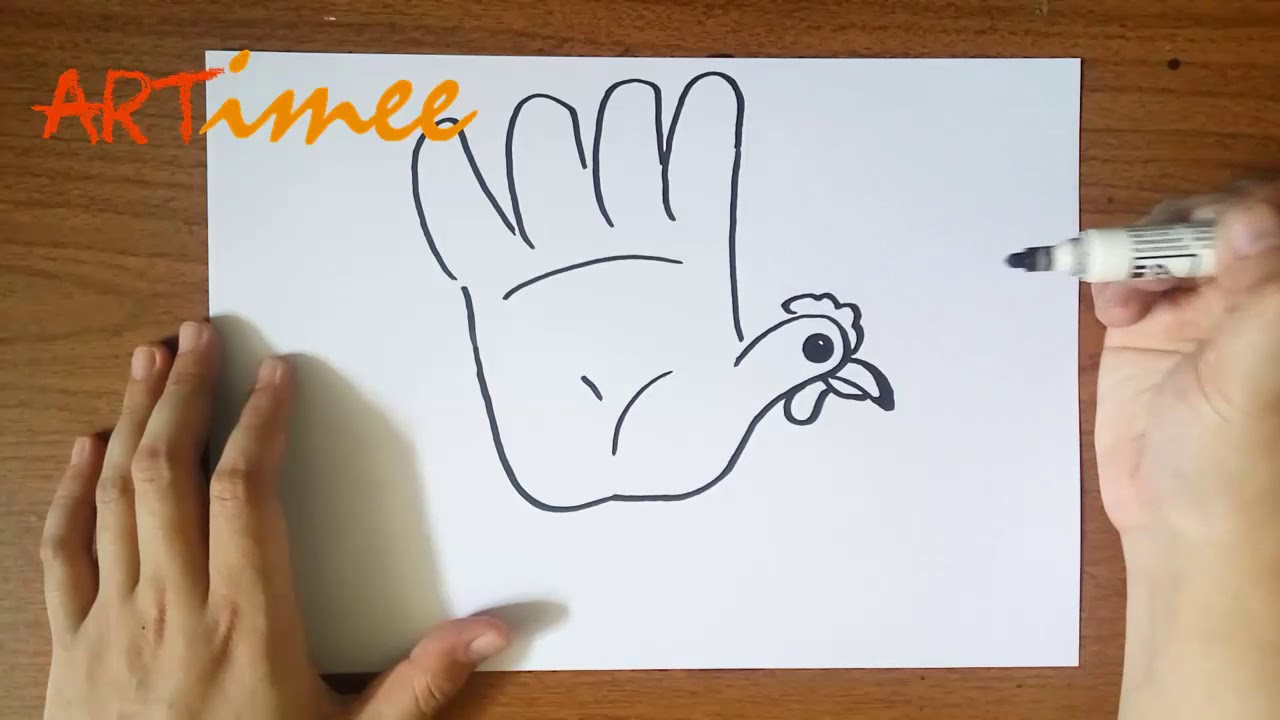 how to draw a turkey hand