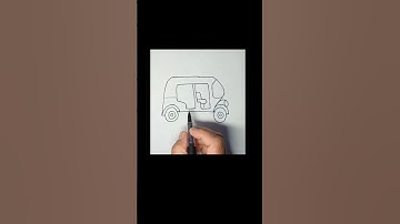 how to draw auto rickshaw. #autorickshawdrawingstepbystep.#rickshawdrawing