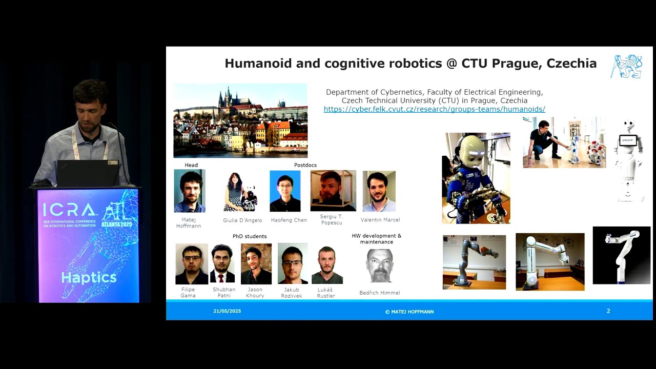 Matej Hoffman - Humanoid and Cognitive Robotics - YouTube