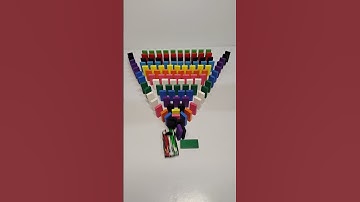 dominos block crash with mini car 🚗