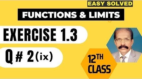 ✅ 2nd Year Math Ch#1   FUNCTIONS & LIMITS   Exe 1 3    Questions 2 ix     ✅ Easiest Solution