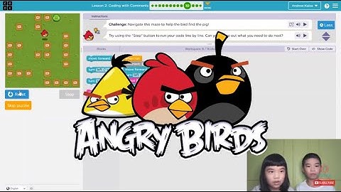 How to Code ANGRY BIRDS in Code.org: Course E Lesson 2: Coding with Comments Puzzle 10-12