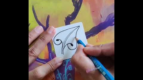 Toodles Zentangle tangle / Zentangle art/ leaf design/ colourful leaves design