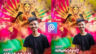 Happy Navratri Photo Editing tutorial In PicsArt । Happy Dashain।SAJAN EDITZ💗💗 screenshot 4