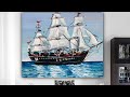 Step by step acrylic ship painting for beginners