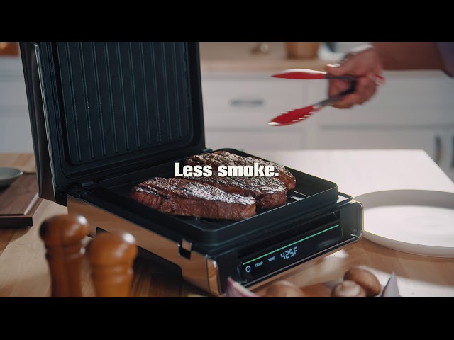 George Foreman Smokeless Contact Grill with Digital Smart Scale on QVC 